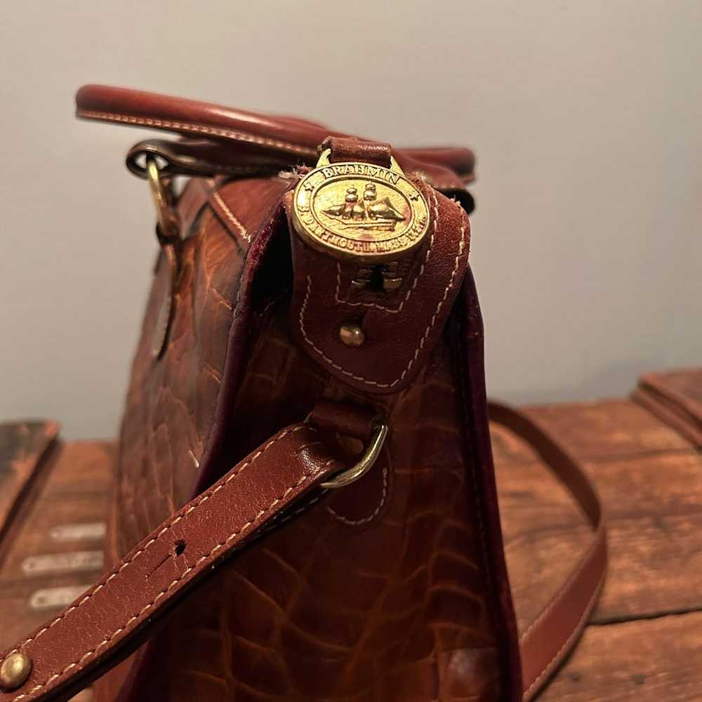 Brahmin  Brown Croco Leather Satchel purse bag to… - image 6