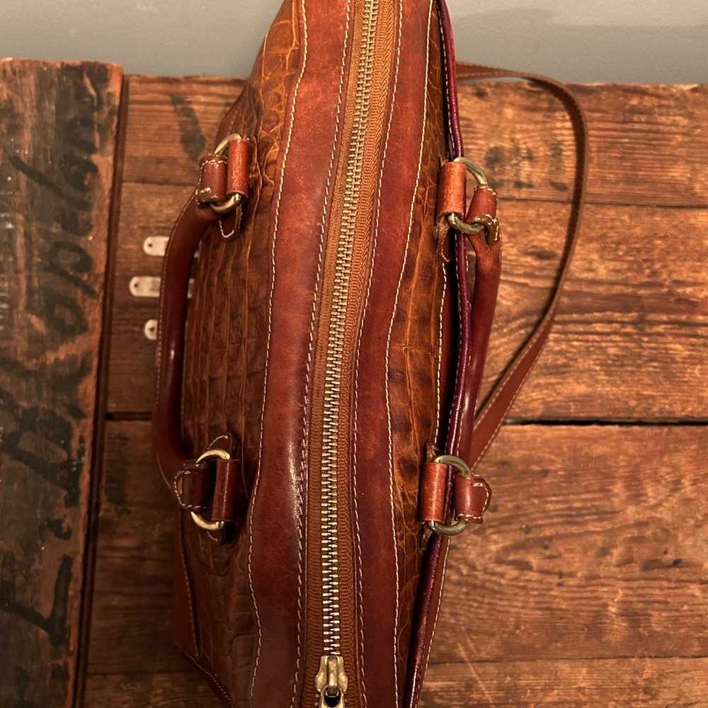 Brahmin  Brown Croco Leather Satchel purse bag to… - image 7