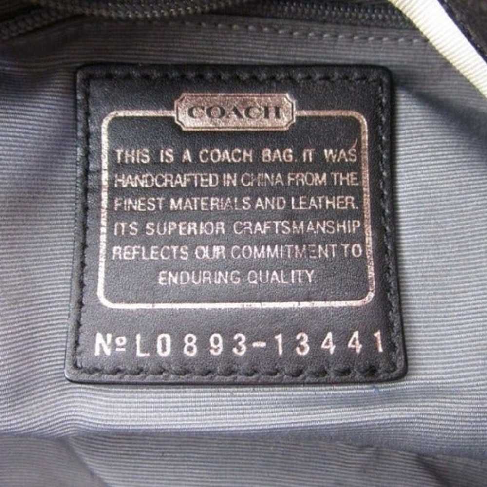Vintage Coach Signature Canvas Kiss Lock Handbag - image 7