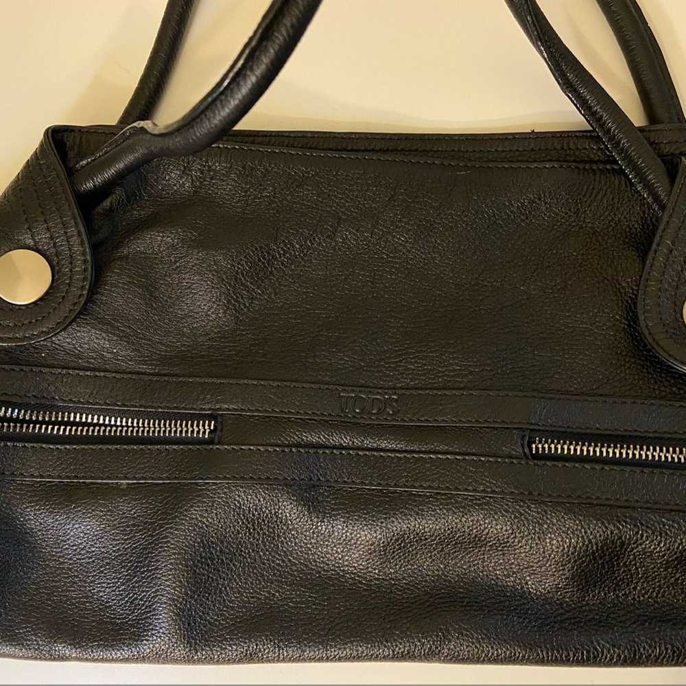 Tod’s Vintage Black Leather Shoulder hand Bag - image 3