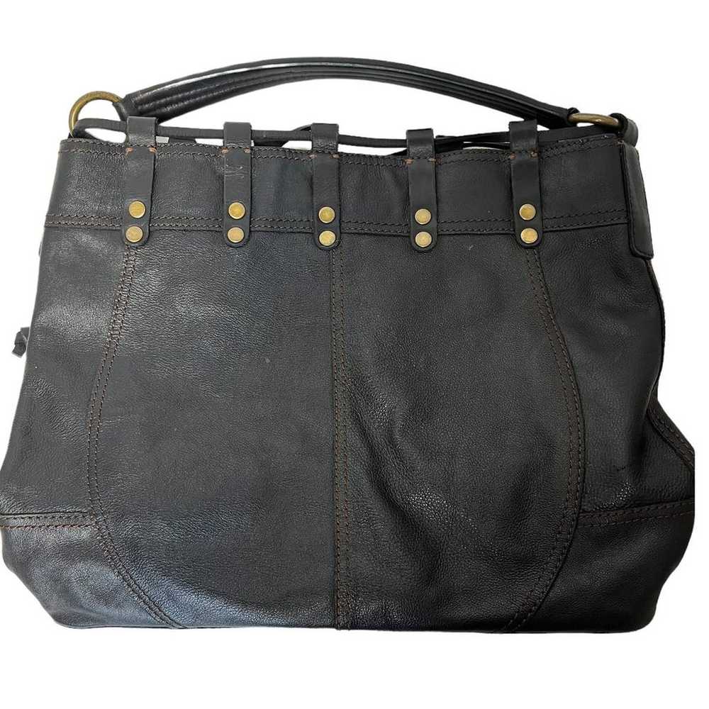 Lucky Brand Vintage Leather Bucket Satchel Hobo  … - image 2