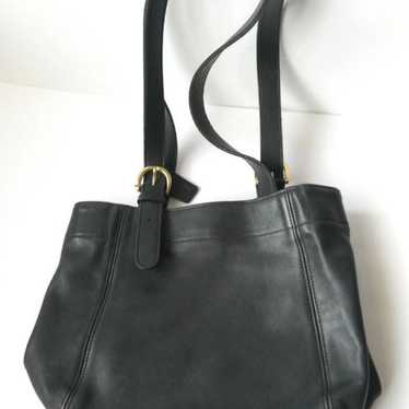 Vintage Coach Black Leather Handbag - image 1