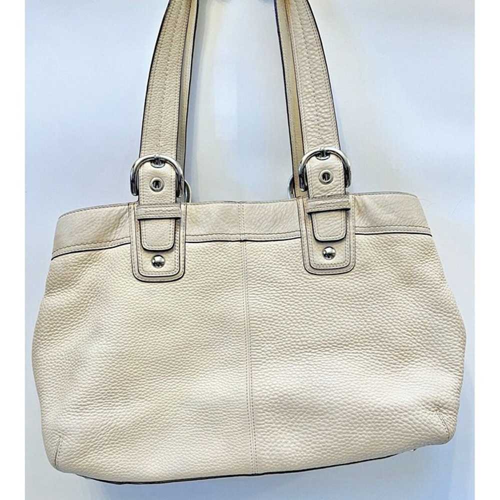 VINTAGE Y2K COACH SOHO LARGE IVORY PEBBLED LEATHE… - image 2