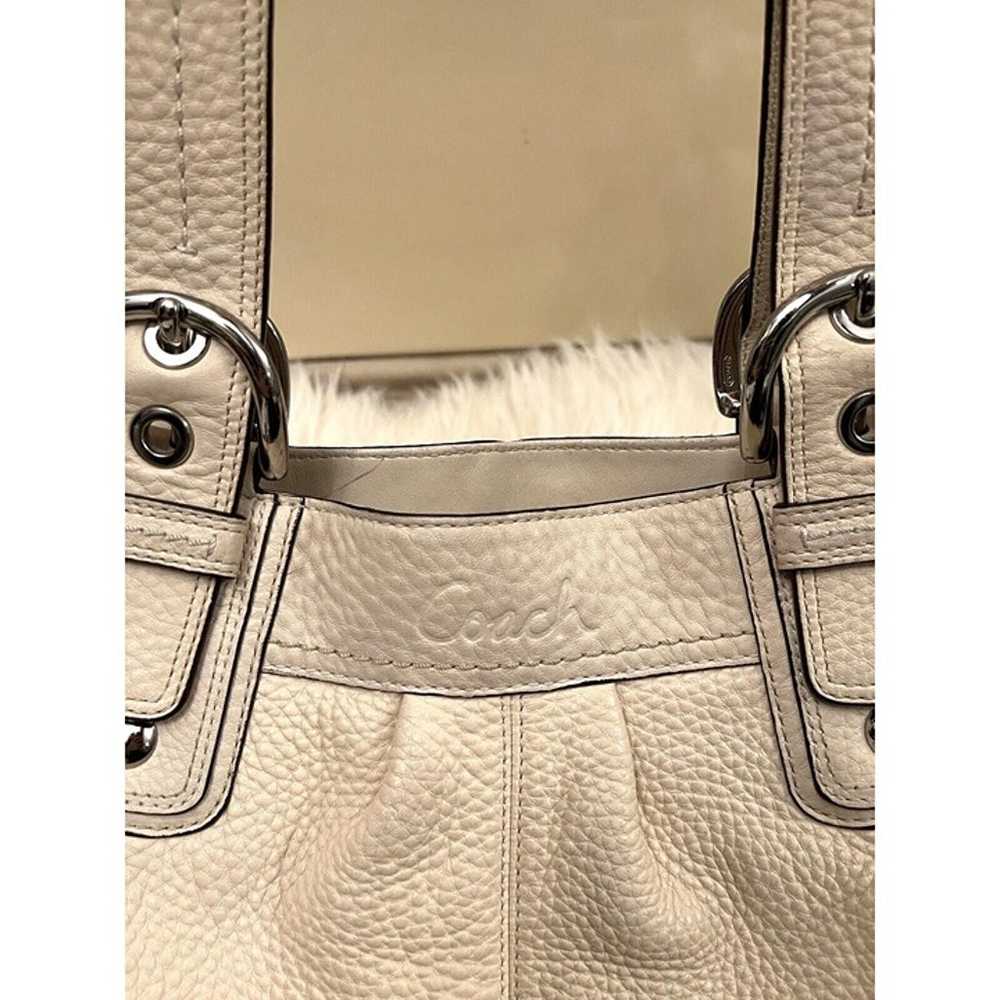 VINTAGE Y2K COACH SOHO LARGE IVORY PEBBLED LEATHE… - image 7