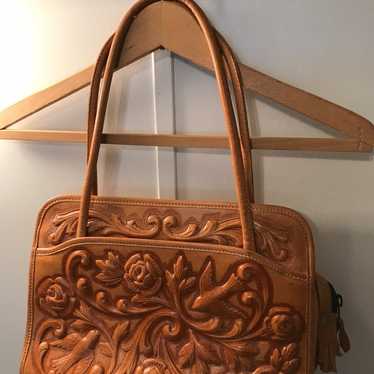 100% Mexican Tooled Leather Handbag - image 1