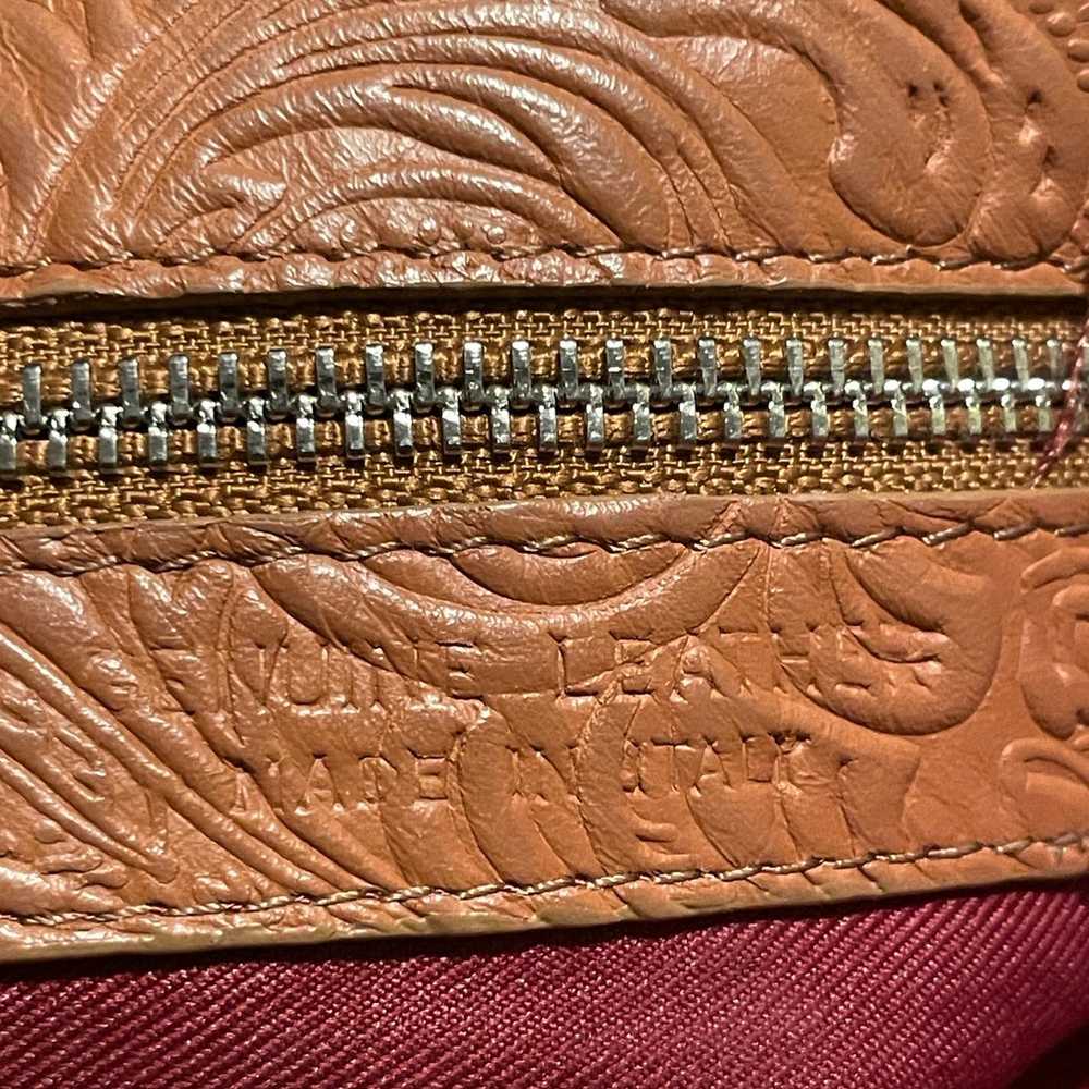 Vintage Antonio Cristiano Floral Embossed Leather… - image 3