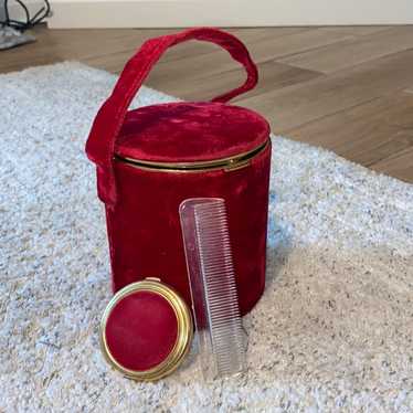 Rare vintage 40s? Lin Bren red velvet powder purse