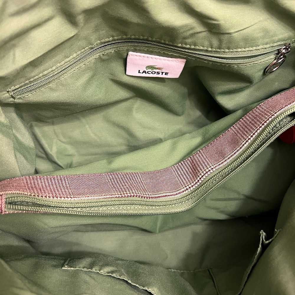 Vintage Lacoste Green Fabric Tote - image 4