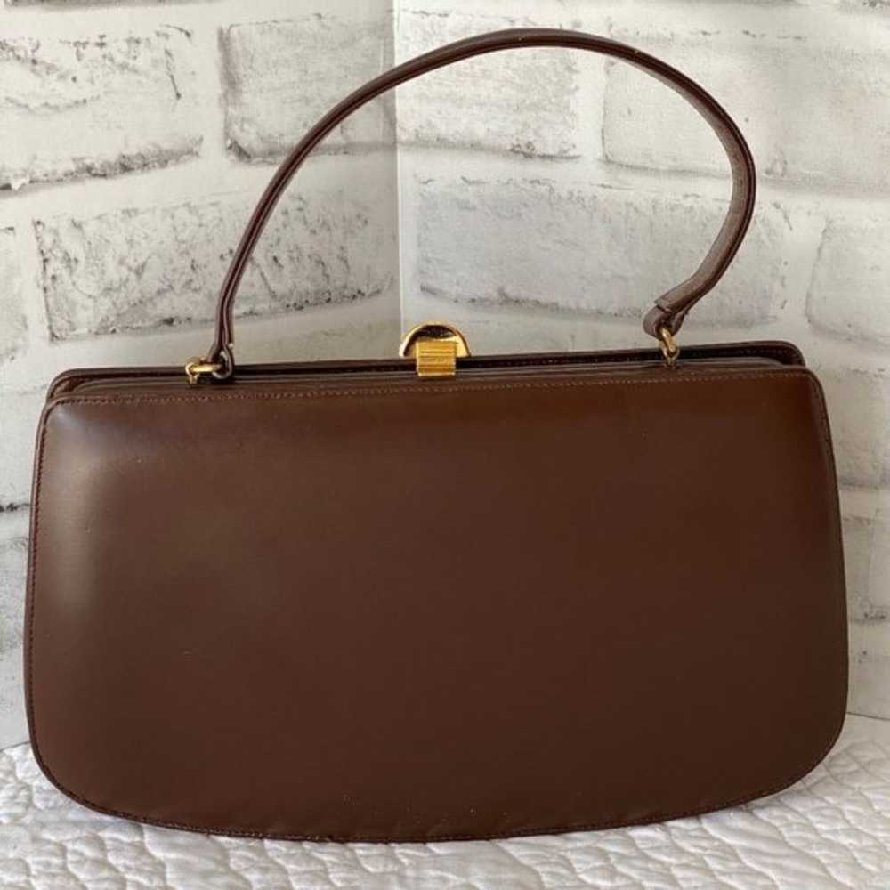 Vintage 50s 60s Small Dainty Brown Leather Palizz… - image 3