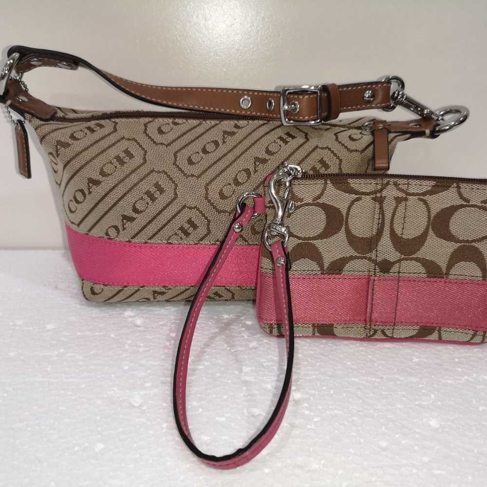RARE Vintage Coach Handbag/ Wristlet Set - image 1