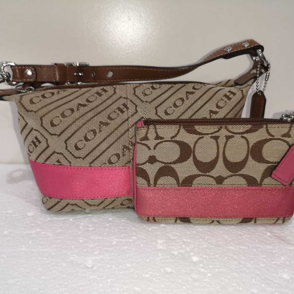 RARE Vintage Coach Handbag/ Wristlet Set - image 4