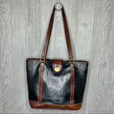 vintage brahmin brown and black purse tote