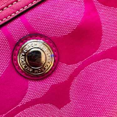 RARE vintage Y2K signature coach c logo fushia ho… - image 1