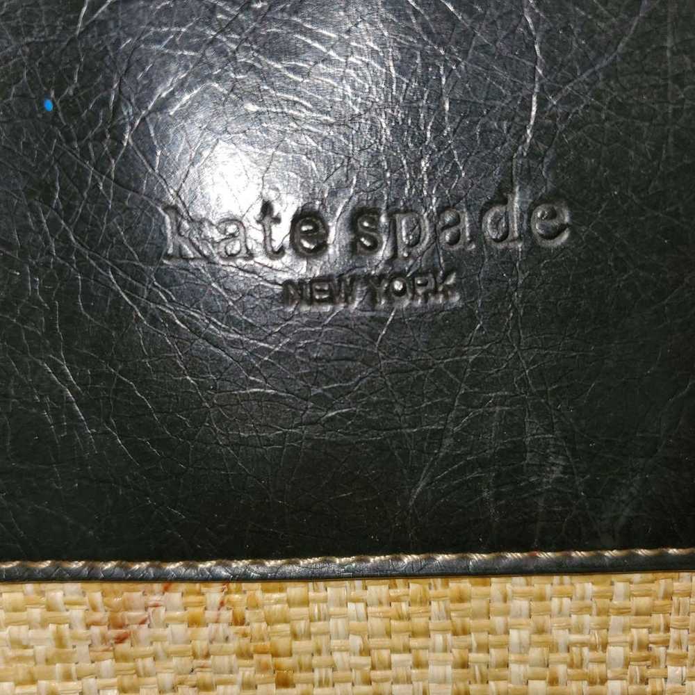Kate Spade bag straw/w brown ties - image 2