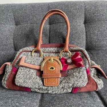 Rare Authentic Vintage Coach Bag Purse Y2K Tweed - image 1