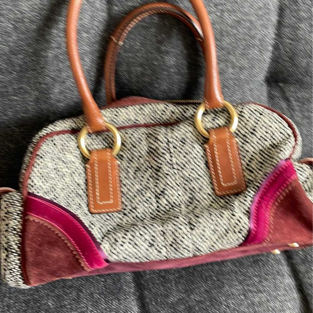 Rare Authentic Vintage Coach Bag Purse Y2K Tweed - image 3