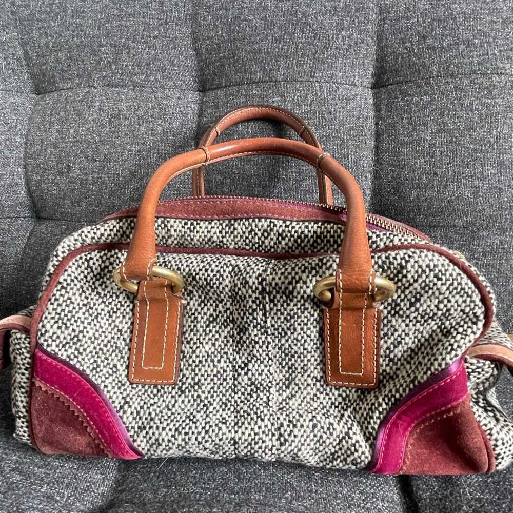 Rare Authentic Vintage Coach Bag Purse Y2K Tweed - image 4