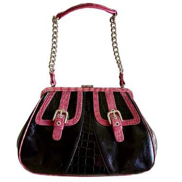 Isabella Fiore Croc Leather Detail Handbag Barbie… - image 1