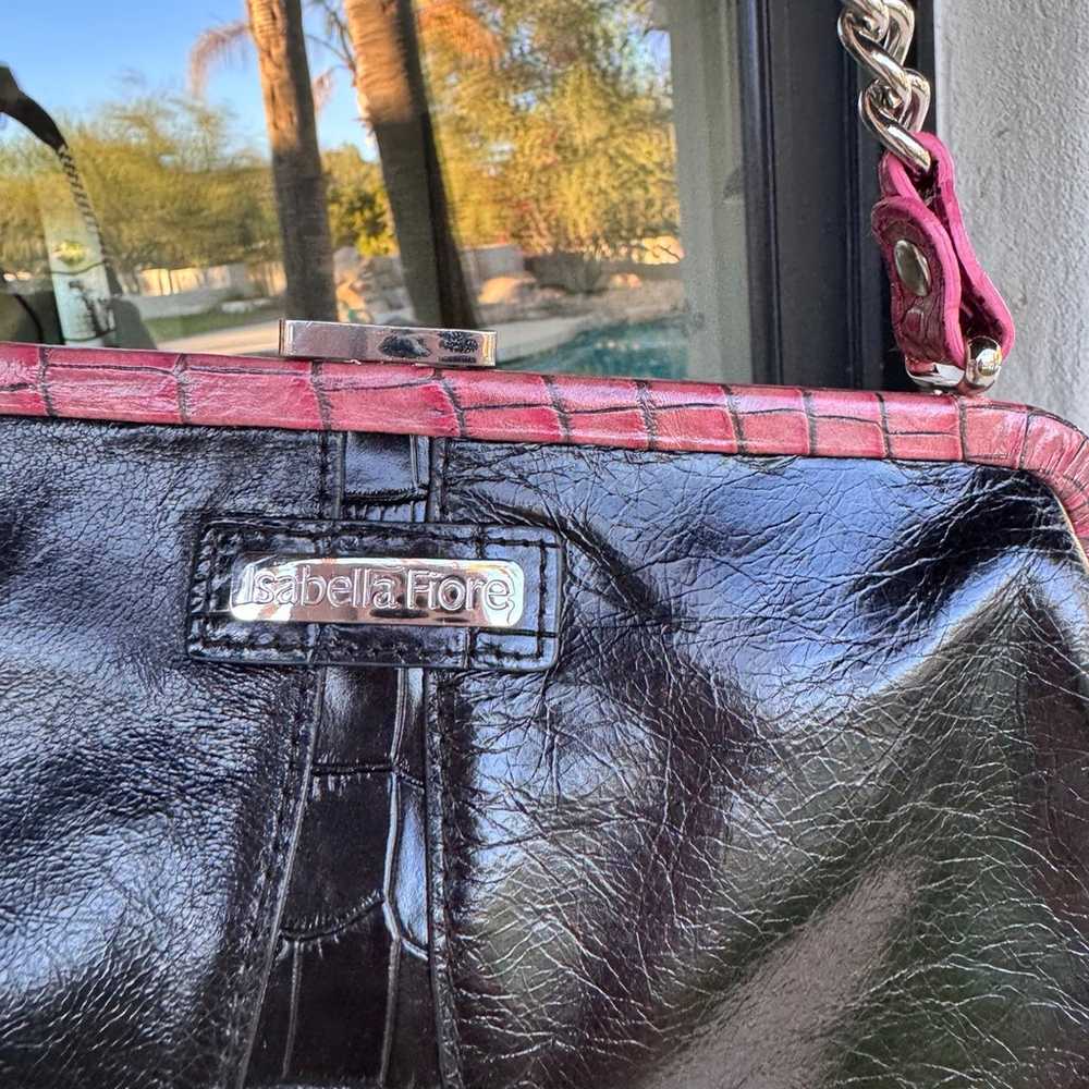 Isabella Fiore Croc Leather Detail Handbag Barbie… - image 5
