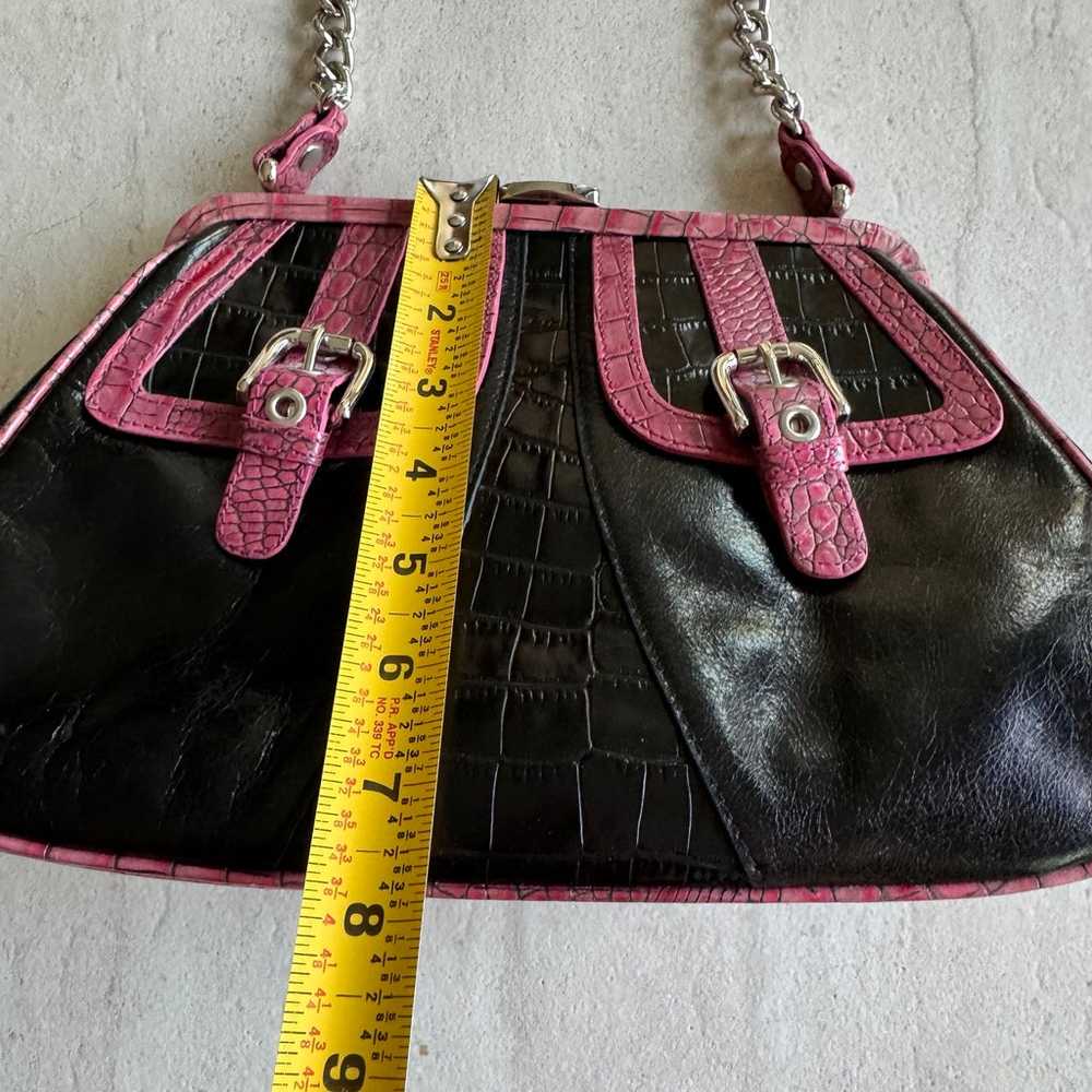 Isabella Fiore Croc Leather Detail Handbag Barbie… - image 6