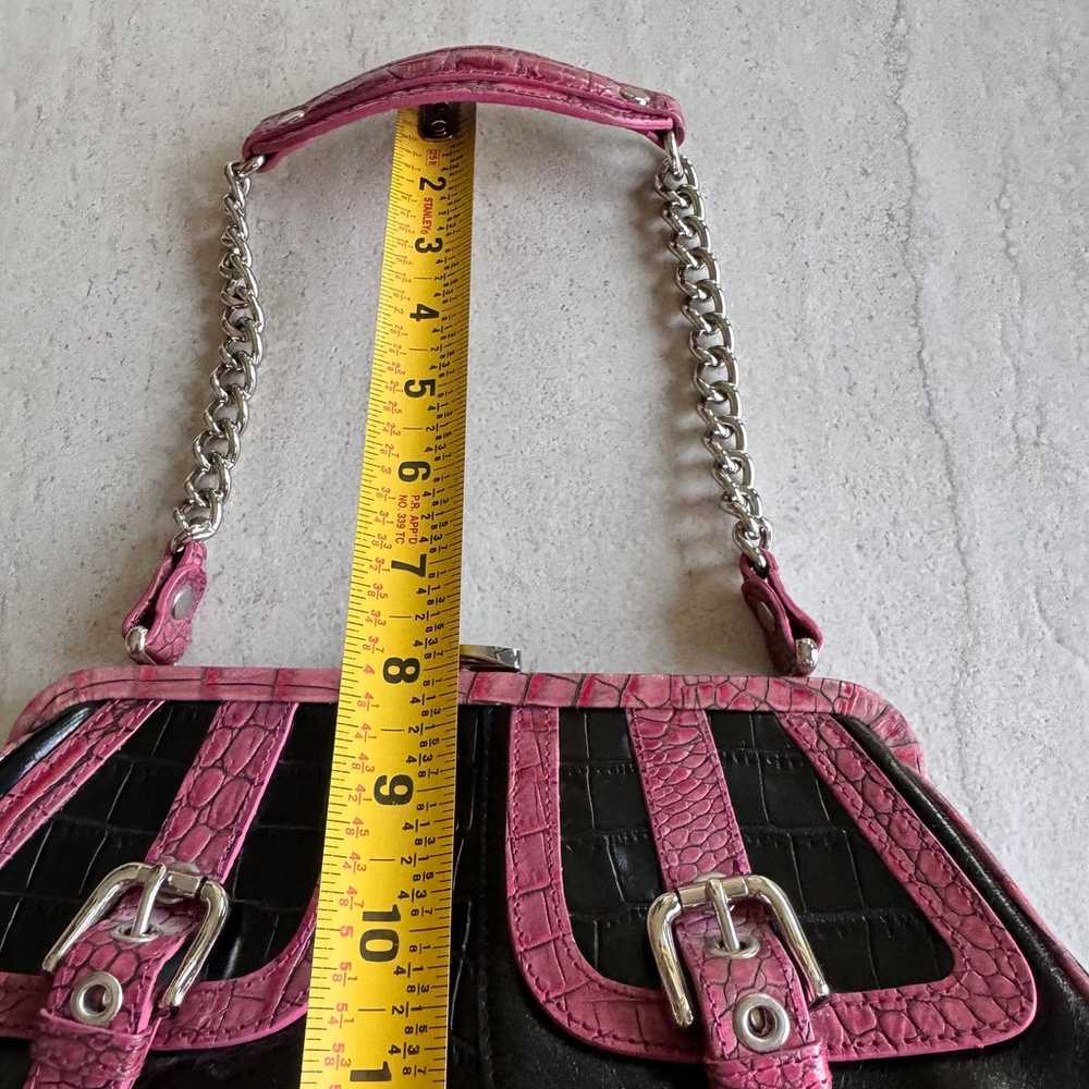 Isabella Fiore Croc Leather Detail Handbag Barbie… - image 9