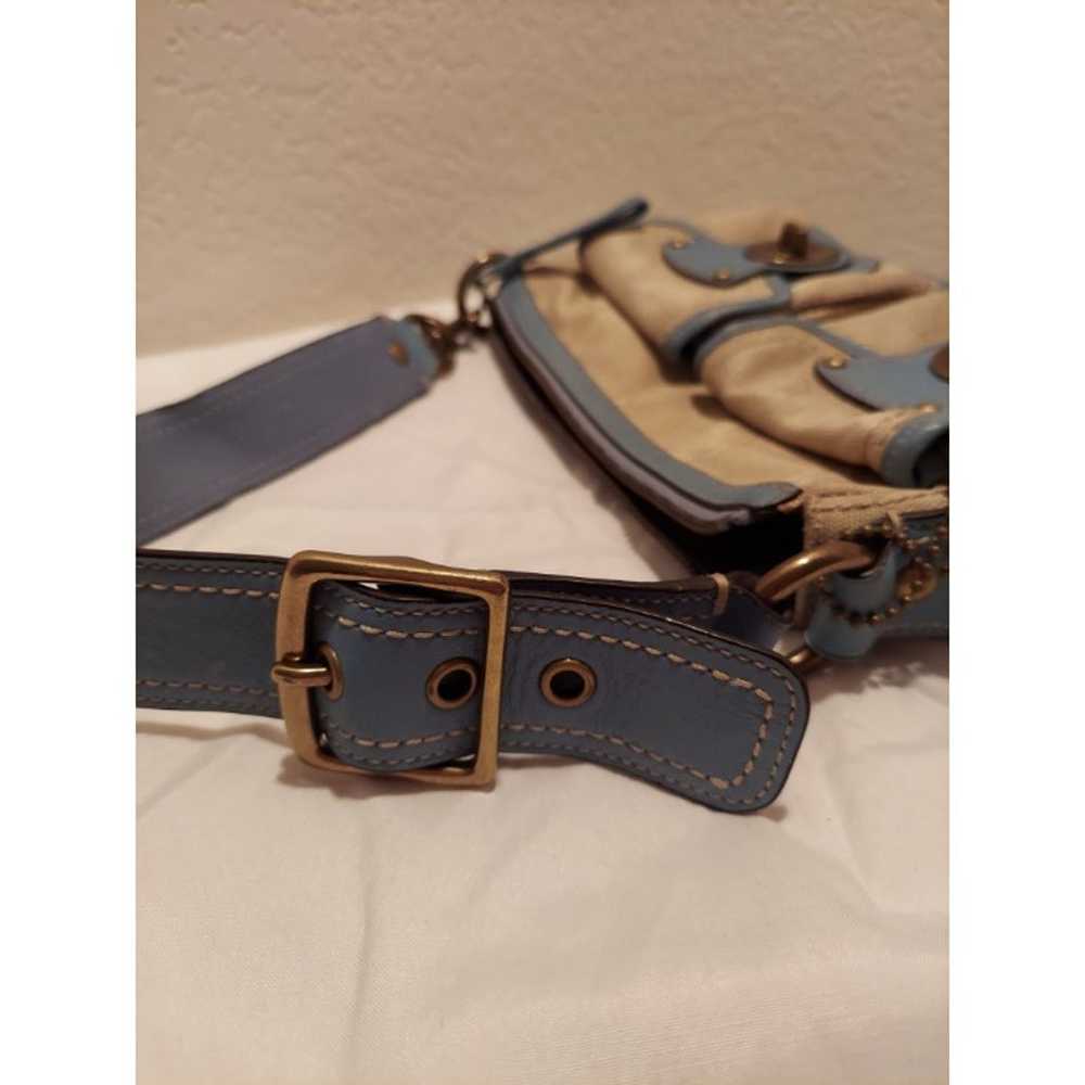 Coach Leather Legacy Blue Handbag Bag 13102 Logo … - image 3