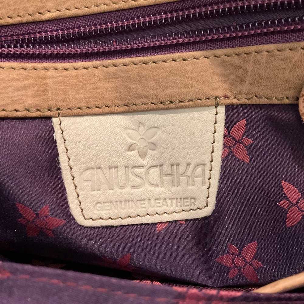 Anuschka Vintage Garden Tote Bag Pink Leather Flo… - image 3