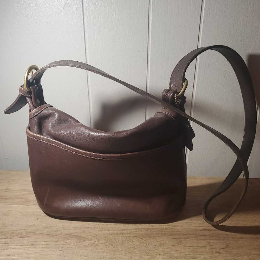 Vintage Coach Purse Brown Leather Shoulder Bag - image 2