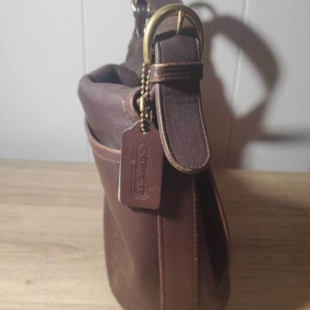 Vintage Coach Purse Brown Leather Shoulder Bag - image 3