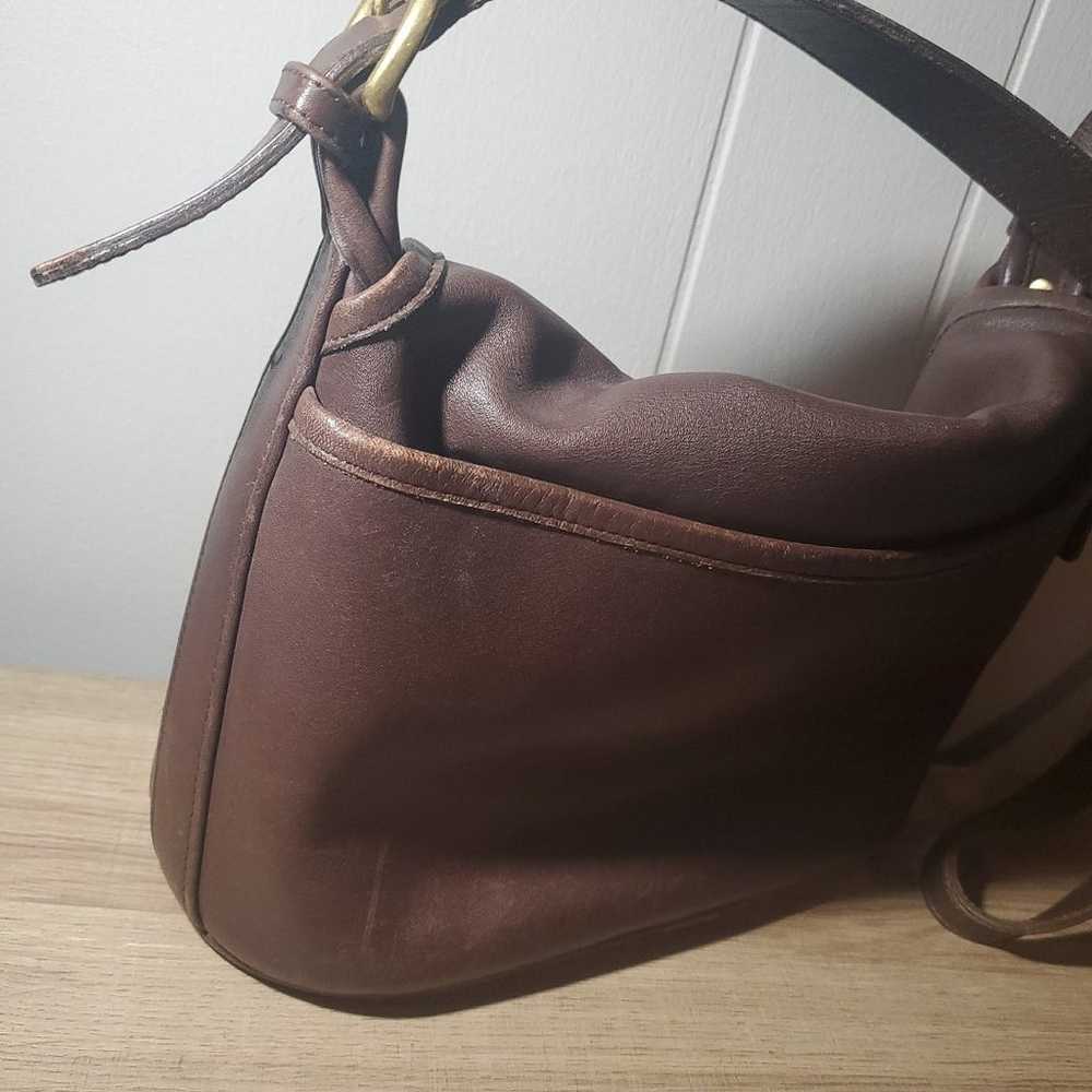 Vintage Coach Purse Brown Leather Shoulder Bag - image 4