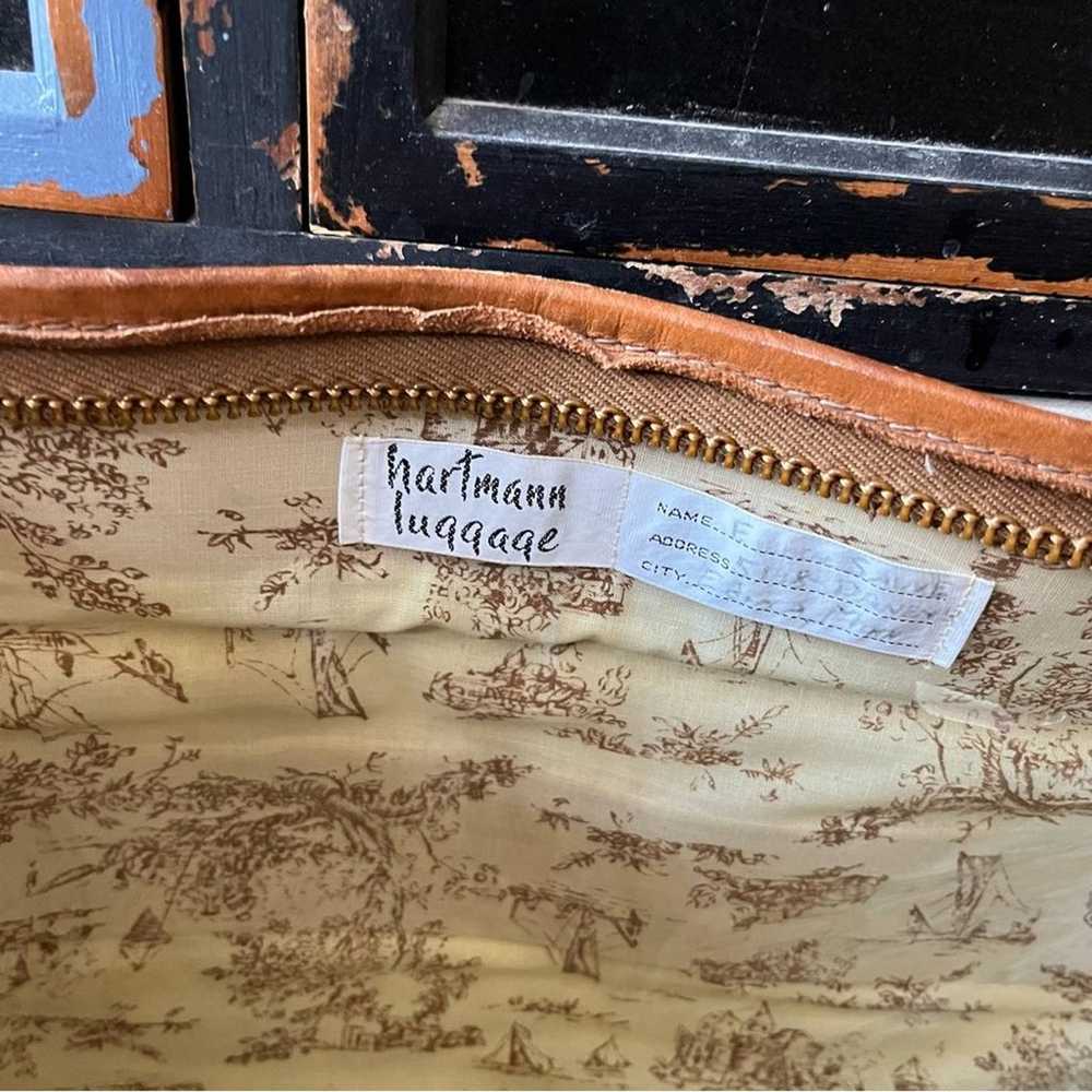 Vintage Hartmann luggage tweed leather shoulder b… - image 3