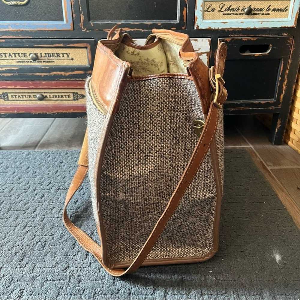 Vintage Hartmann luggage tweed leather shoulder b… - image 4