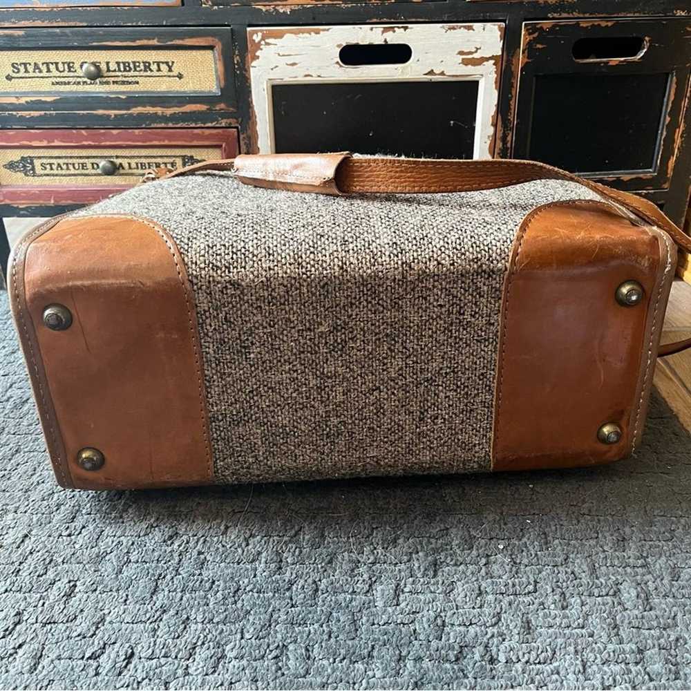 Vintage Hartmann luggage tweed leather shoulder b… - image 8