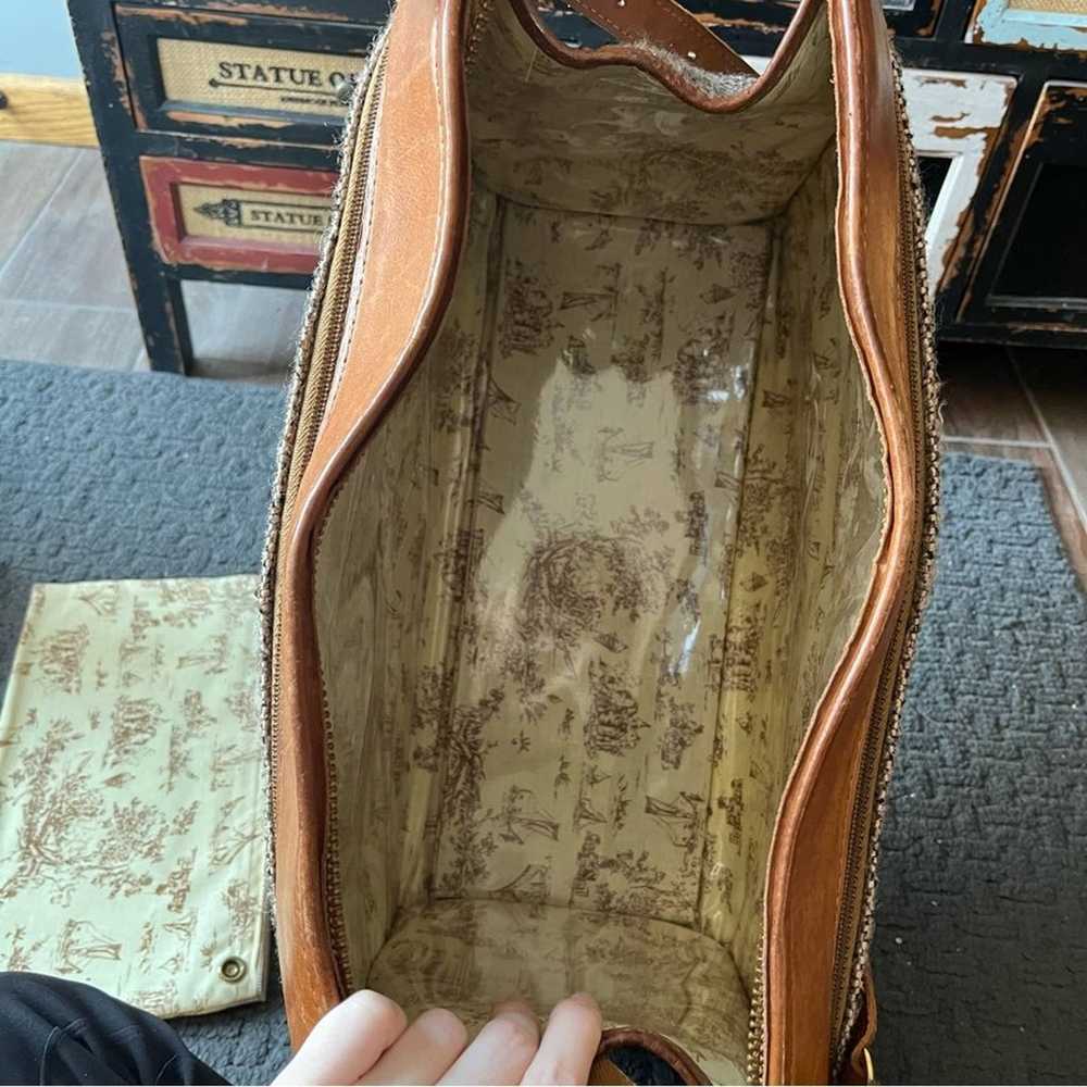 Vintage Hartmann luggage tweed leather shoulder b… - image 9