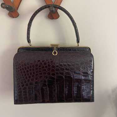 Bellestone Vintage Brown Purse Bag Gold Tone Snap… - image 1