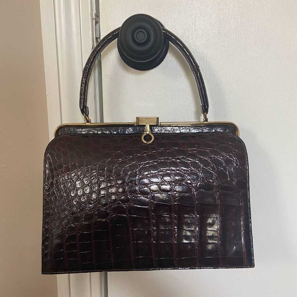 Bellestone Vintage Brown Purse Bag Gold Tone Snap… - image 2