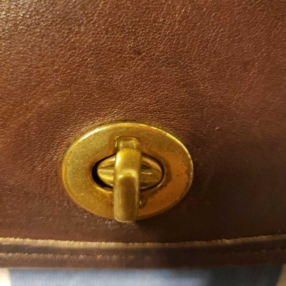 Vintage Coach dark brown leather shoulder bag. - image 7