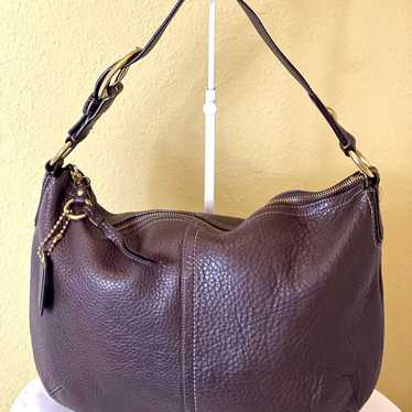 COACH~STUNNING VINTAGE~Brown Pebble Leather Hobo … - image 1