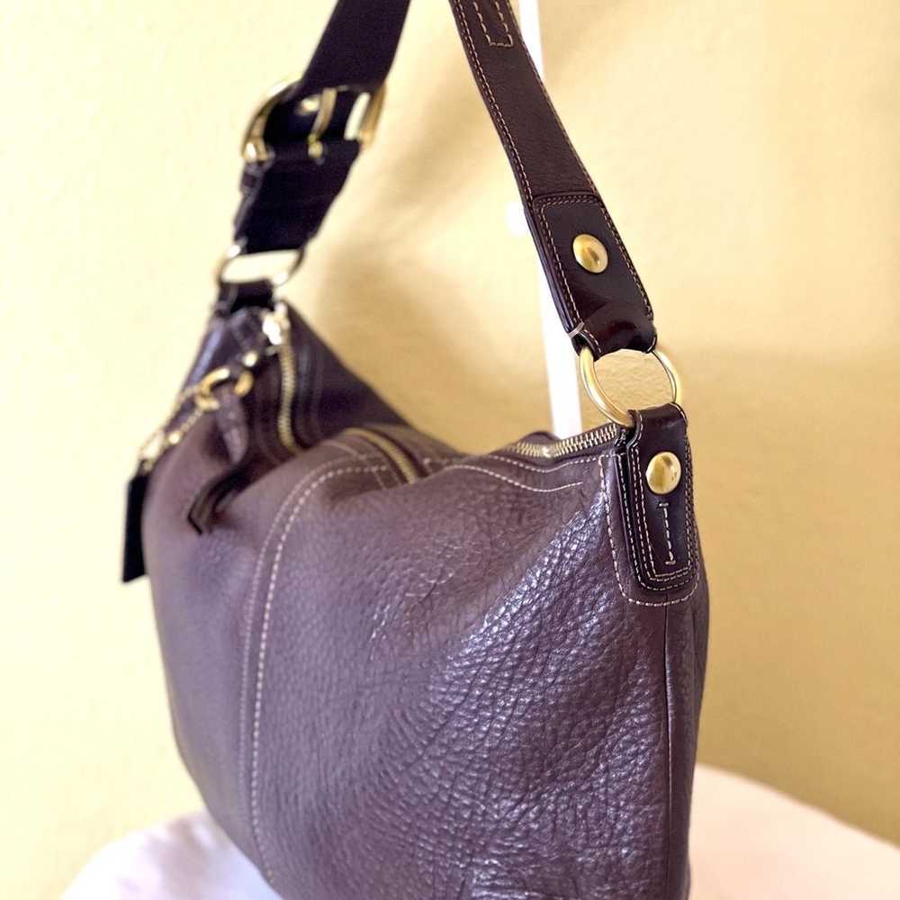 COACH~STUNNING VINTAGE~Brown Pebble Leather Hobo … - image 5