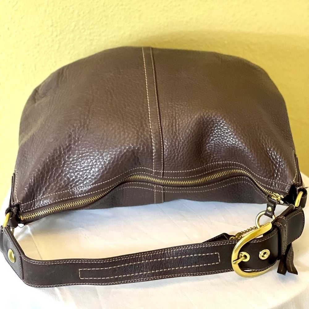 COACH~STUNNING VINTAGE~Brown Pebble Leather Hobo … - image 6