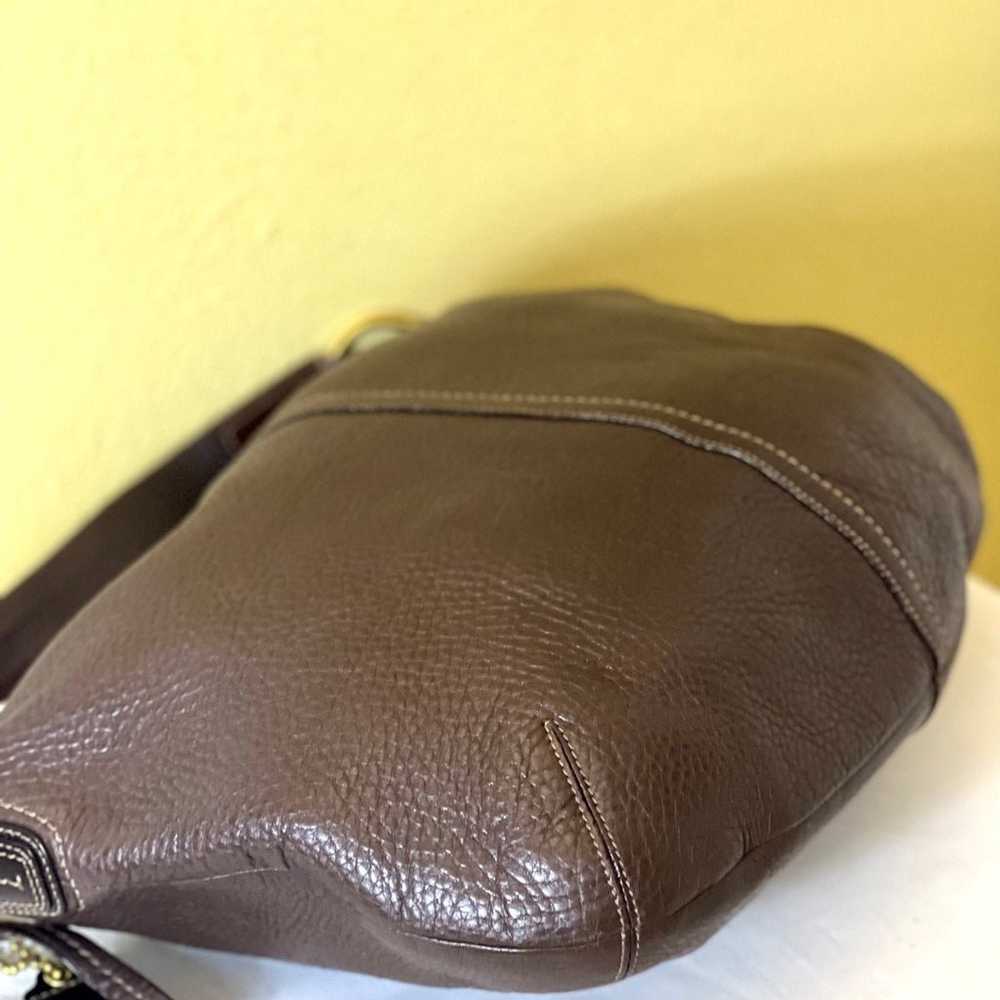 COACH~STUNNING VINTAGE~Brown Pebble Leather Hobo … - image 7