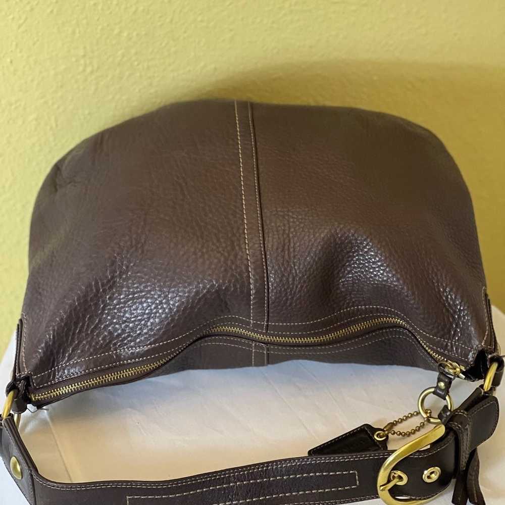 COACH~STUNNING VINTAGE~Brown Pebble Leather Hobo … - image 9