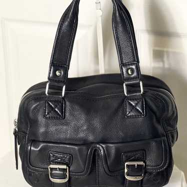 MICHAEL KORS~RARE-VINTAGE~Black Pebble Leather Ha… - image 1