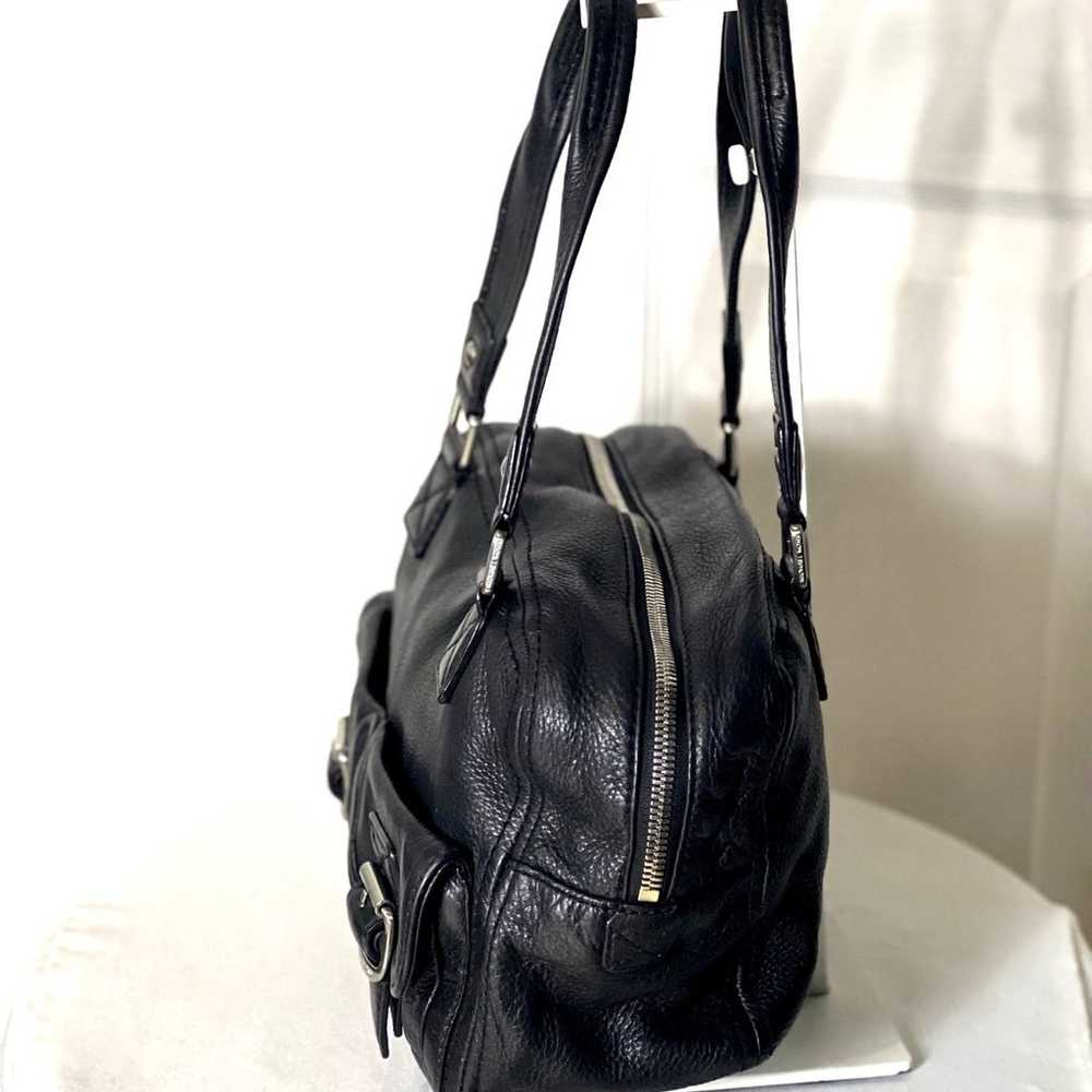 MICHAEL KORS~RARE-VINTAGE~Black Pebble Leather Ha… - image 6