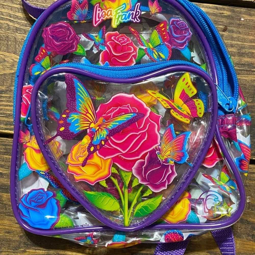 Vintage Lisa Frank clear roses butterfly mini bac… - image 1