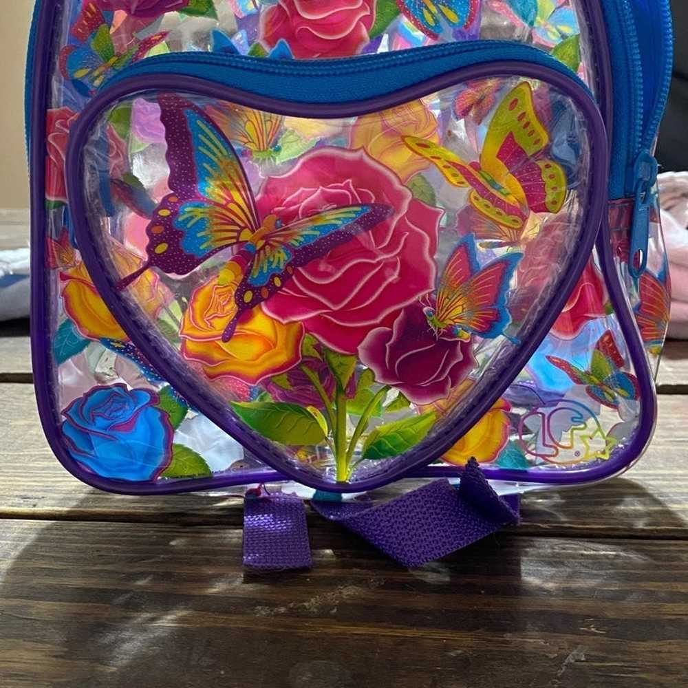 Vintage Lisa Frank clear roses butterfly mini bac… - image 2