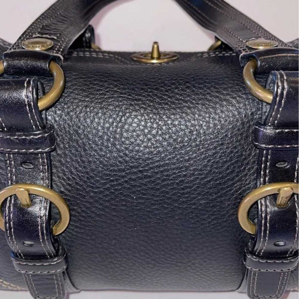 VINTAGE COACH Black Pebbled Leather Shoulder Bag - image 5