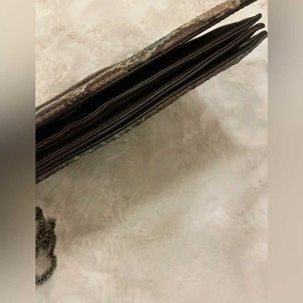 Varon Vintage Snake Skin leather Accordion Clutch… - image 7