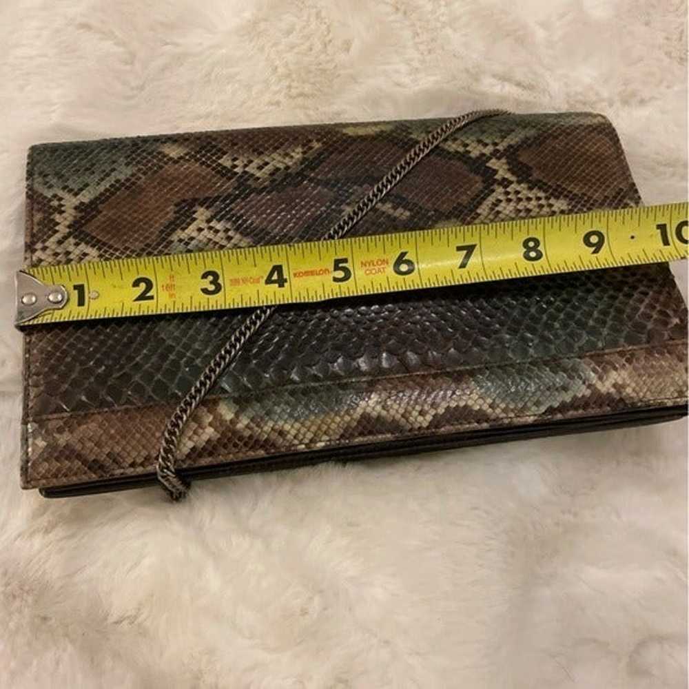 Varon Vintage Snake Skin leather Accordion Clutch… - image 8