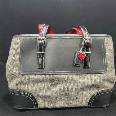 Coach Bag Vintage Tweed with Red accents RARE - image 1